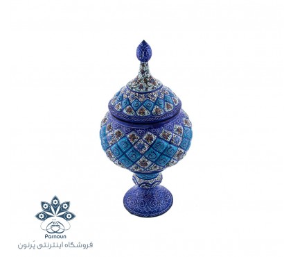 قندان پایه دار مینا کاری