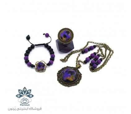 ست رو مانتویی گردنبند، دستبند و انگشتر آرا