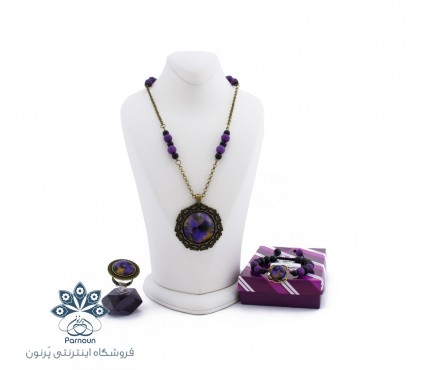 ست رو مانتویی گردنبند، دستبند و انگشتر آرا