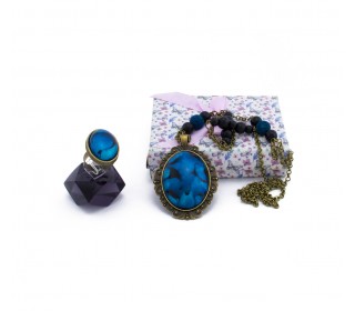 نیم‌ست رو مانتویی آویز و انگشتر فرین