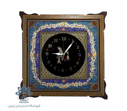 ساعت خاتم کاری و  تذهیب 47 در 47 سانتیمتری