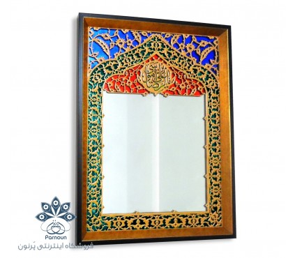 آیینه اُرُسی40x55 عمودی با نشان  علی ابن موسی الرضا(ع)