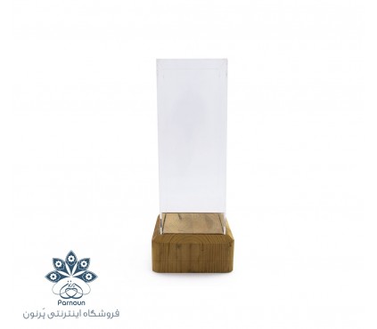 تندیس پلکسی گلدان با پایه چوبی