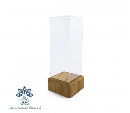 تندیس پلکسی گلدان با پایه چوبی