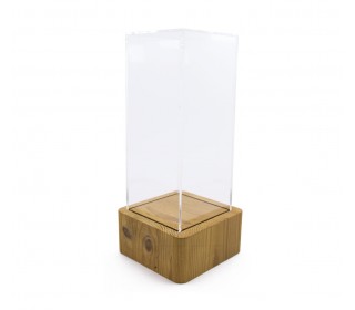 تندیس پلکسی گلدان با پایه چوبی