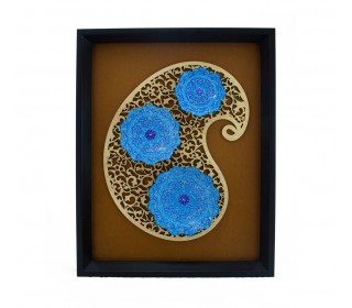 تابلو میناکاری طر ح سه مینا و بته جقه