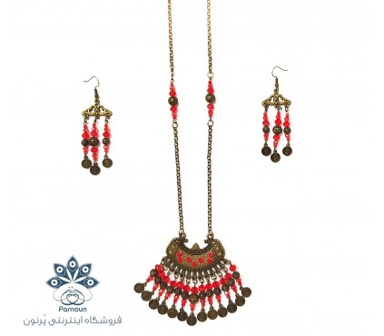 نیم ست رومانتویی (گردنبند,آویز) و گوشواره گلنار
