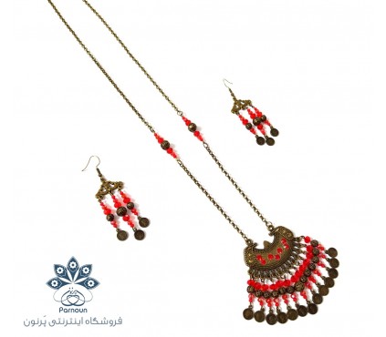 نیم ست رومانتویی (گردنبند,آویز) و گوشواره گلنار