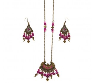 نیم ست رومانتویی (گردنبند,آویز) و گوشواره رکسانا