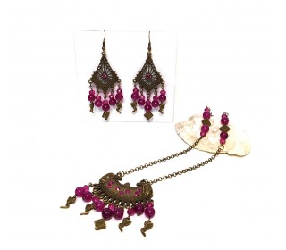 نیم ست رومانتویی (گردنبند,آویز) و گوشواره رکسانا