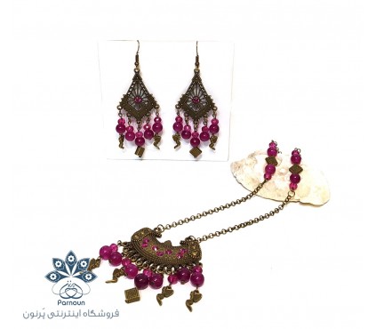 نیم ست رومانتویی (گردنبند,آویز) و گوشواره رکسانا