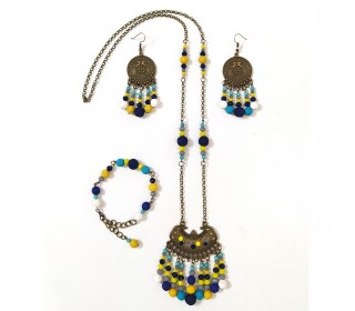 ست رومانتویی (گردنبند,آویز) دستبند و گوشواره یگانه