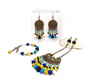 ست رومانتویی (گردنبند,آویز) دستبند و گوشواره یگانه