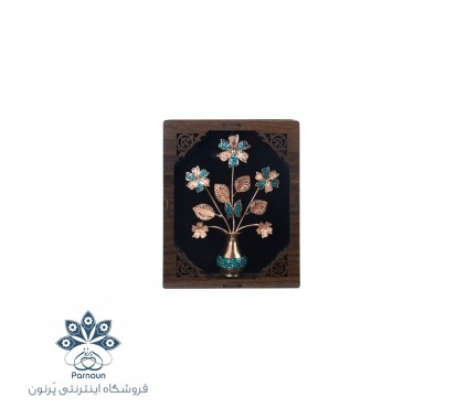 قاب ملیله و فیروزه کوبی 13 در  16 سانتیمتری