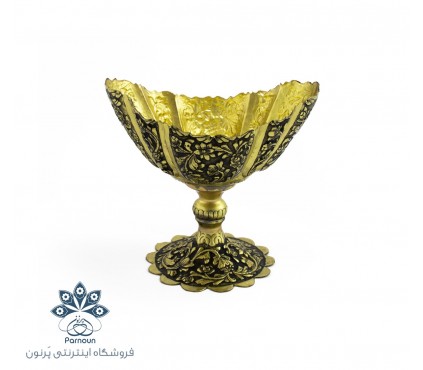 آجیل خوری طرح کشکول با نقش قلمزنی برجسته