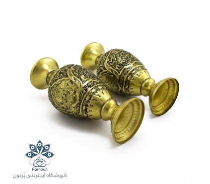 گلدان قلمزنی برنجی 20 سانتیمتری اصفهان