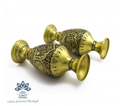 گلدان قلمزنی برنجی 20 سانتیمتری اصفهان