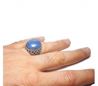 انگشتر مردانه عقیق کبود