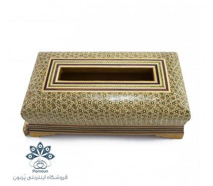 جعبه دستمال کاغذی خاتم کاری شده