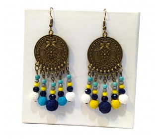 یگانه گوشواره‌ای از سنگ‌های لاوا رنگارنگ