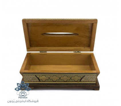 جعبه دستمال کاغذی خاتم کاری اعلای اصفهان