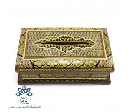 جعبه دستمال کاغذی خاتم کاری اعلای اصفهان