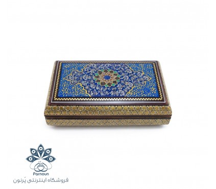 جعبه جواهرات تمام خاتم کاری اصفهان باطرح نگاگری