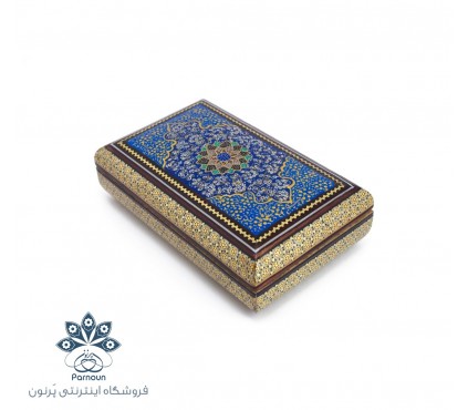 جعبه جواهرات تمام خاتم کاری اصفهان باطرح نگاگری