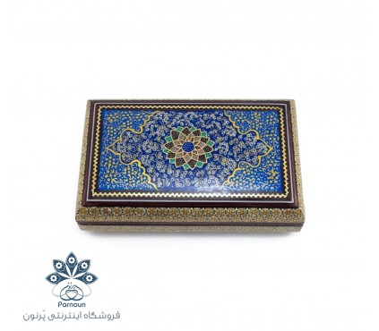جعبه جواهرات تمام خاتم کاری اصفهان باطرح نگاگری