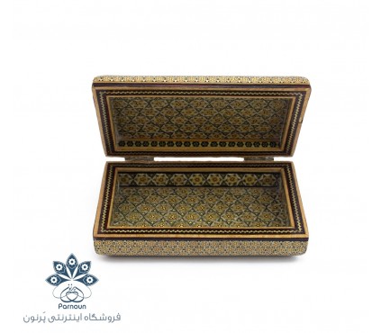 جعبه جواهرات تمام خاتم کاری اصفهان باطرح نگاگری