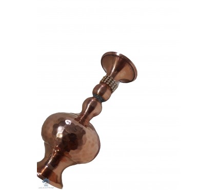 گلدان مسی نگین کاری شده 16 سانتیمتری