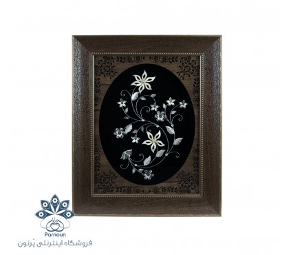 تابلو گل نقره 40 در 50 سانتیمتری مناسب برای هدیه و دکوراسیون