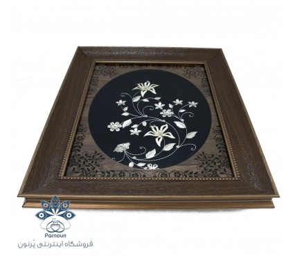 تابلو گل نقره 40 در 50 سانتیمتری مناسب برای هدیه و دکوراسیون