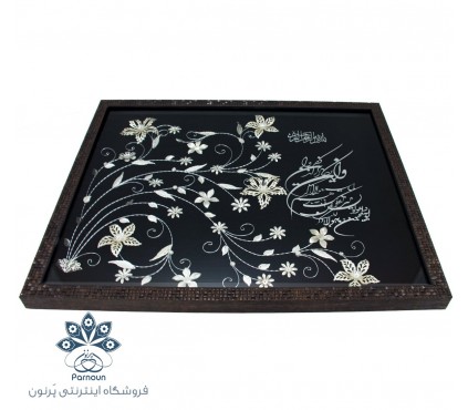 تابلو گل نقره  با طرح وان یکاد و ابعاد  50 در 40