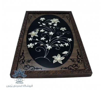 تابلو گل نقره 30 در 50 سانتیمتری لوح دار