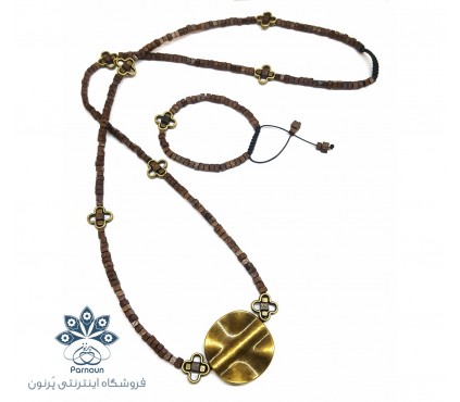 نیم‌ست اسپرت چوبی هیوا (آویز و دستبند)