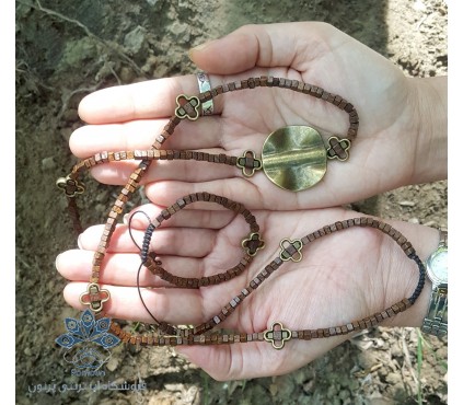 نیم‌ست اسپرت چوبی هیوا (آویز و دستبند)