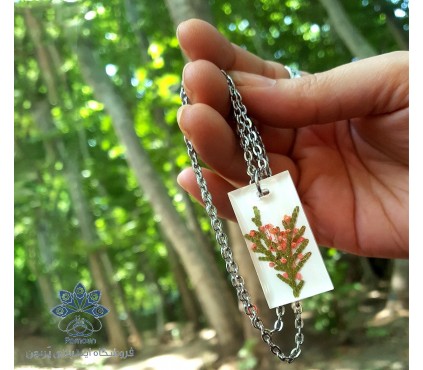 گردنبند رزین و گل طبیعی طراوت