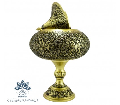 خرید آنلاین شکلات خوری قلمزنی درب دار برنجی