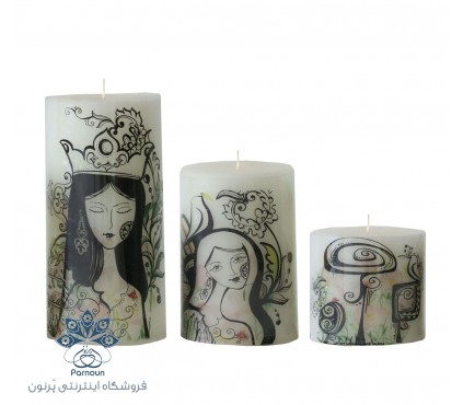 شمع استوانه ای زینتی طرح خاتون