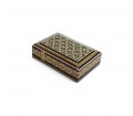 جعبه پاسور  چوبی خاتم کاری  شده اصفهان با درب کشویی و مجزا