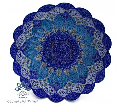 میوه خوری میناکاری پایه دار اصفهان با دهانه 30 سانتیمتری