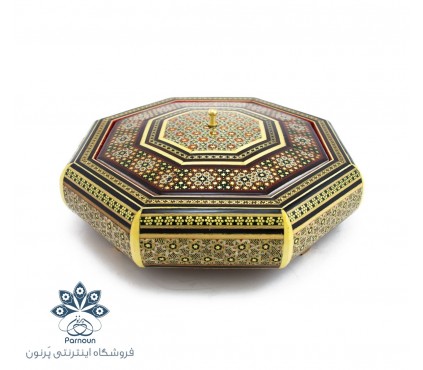 شکلات خوری چوبی 8 ضلعی خاتم کاری شده اصفهان