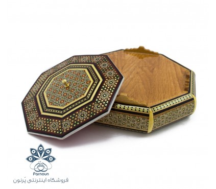 شکلات خوری چوبی 8 ضلعی خاتم کاری شده اصفهان