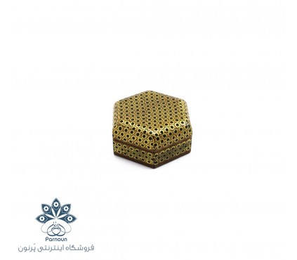 جعبه چوبی انگشتر خاتم‌کاری شده