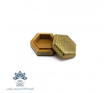 جعبه چوبی انگشتر خاتم‌کاری شده