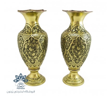 گلدان قلمزنی و سیاه قلم 30 سانتیمتری اصفهان