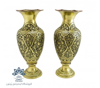 گلدان قلمزنی و سیاه قلم 30 سانتیمتری اصفهان