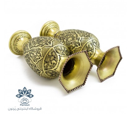 گلدان قلمزنی و سیاه قلم 30 سانتیمتری اصفهان