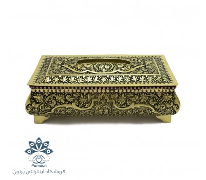 جا دستمال کاغذی قلمزنی و سیاه قلم اصفهان